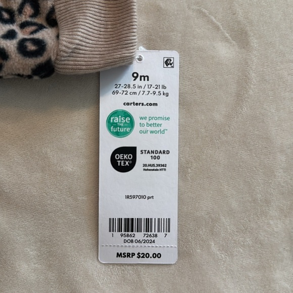 NWT Carter’s Fleece Onesie - Picture 2 of 5